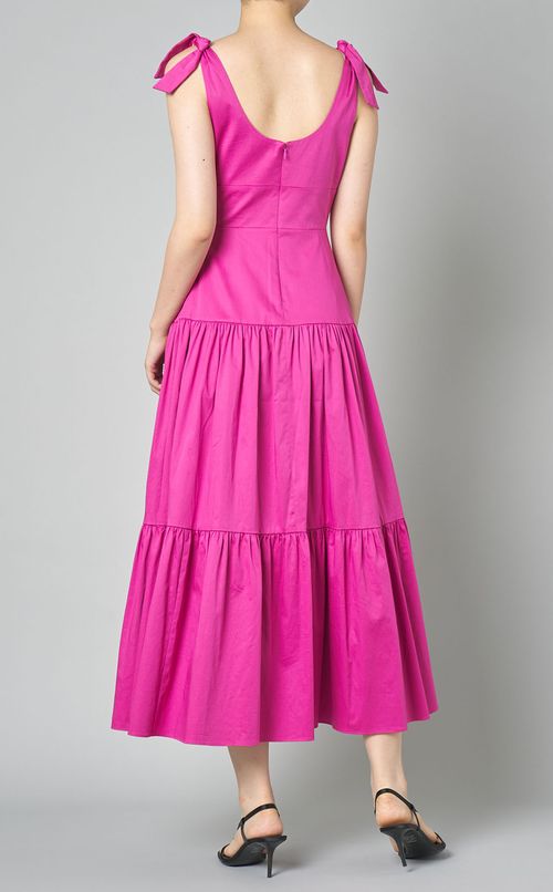 リボンストラップティアードワンピース