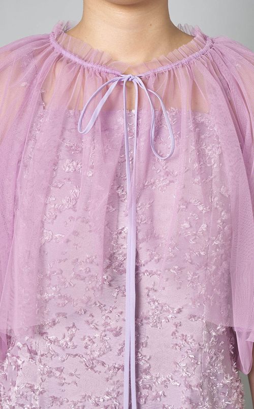 カットジャガードチュールボレロドレス