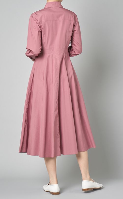 コットンフレアシャツワンピース