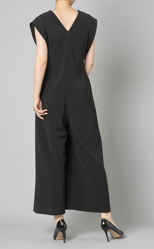 ストレッチツイルVネックオールインワン