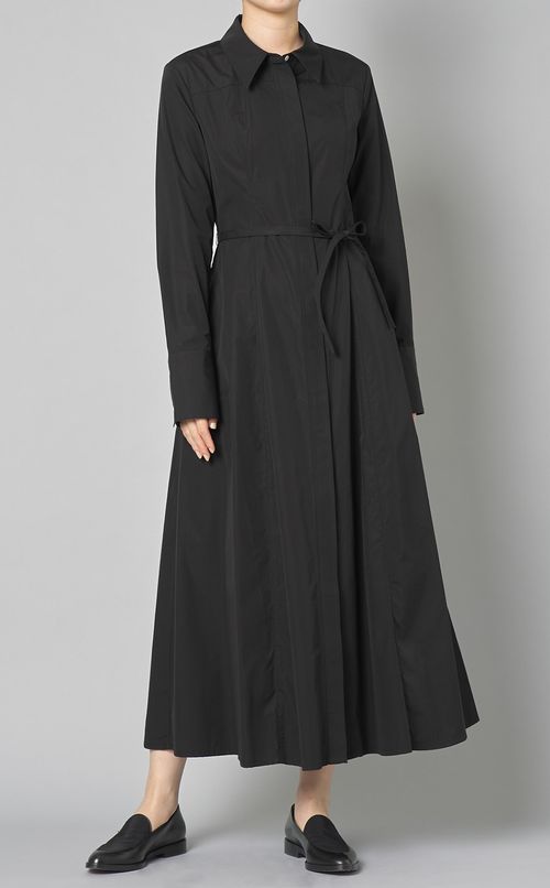 コットンベルテッドシャツワンピース