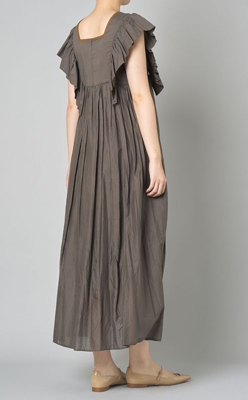 コットンボイル刺繍ロングワンピース