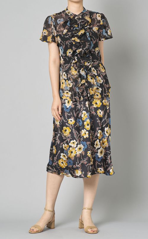 フラワープリントフレアスカート