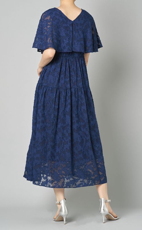 カットジャガードフレアワンピース