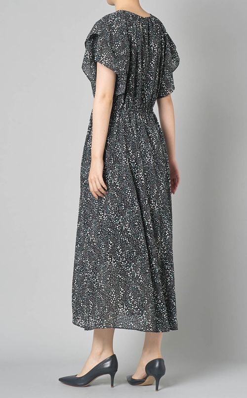 ドットプリントフリルワンピース