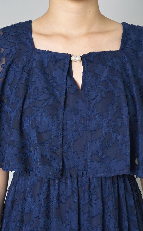 カットジャガードフレアワンピース