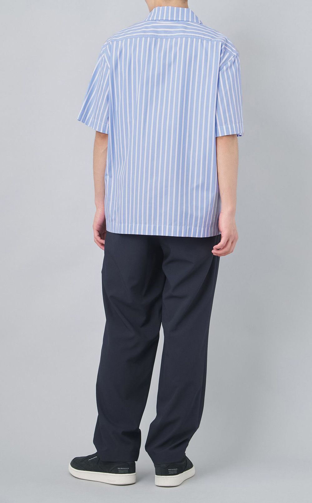 ストライプオープンカラーシャツ