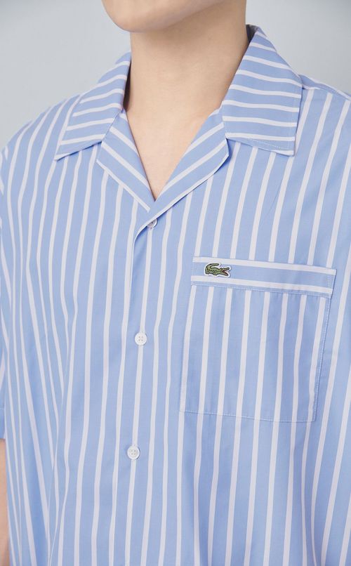 ストライプオープンカラーシャツ