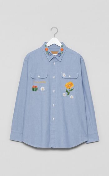 エンブロイダリーシャンブレーシャツ