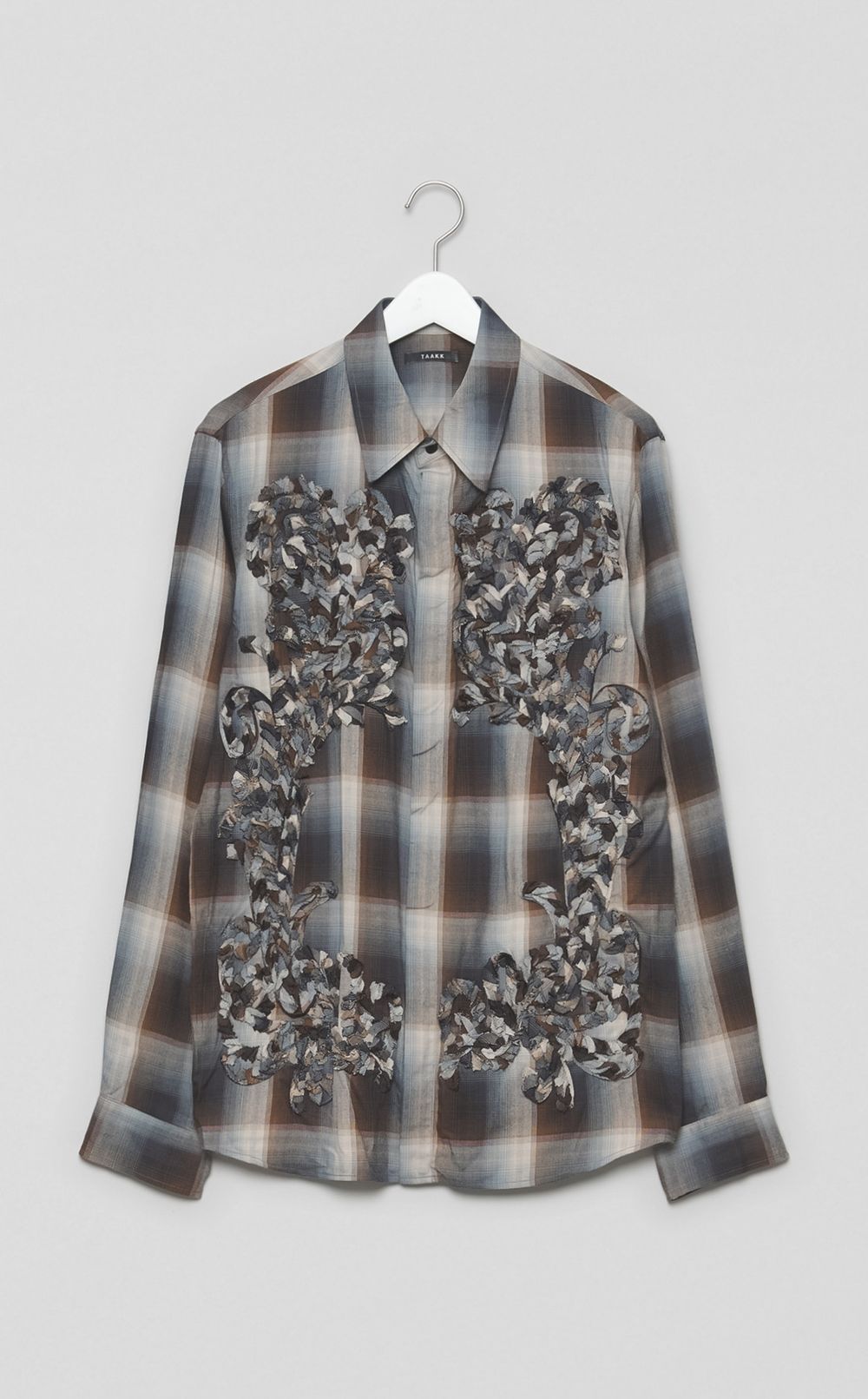 チェックエンブロイダリーシャツ