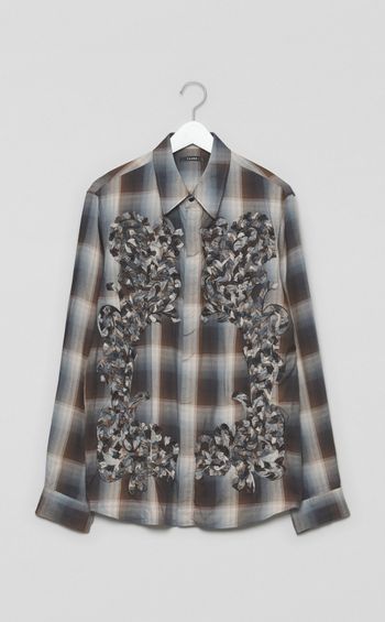 チェックエンブロイダリーシャツ