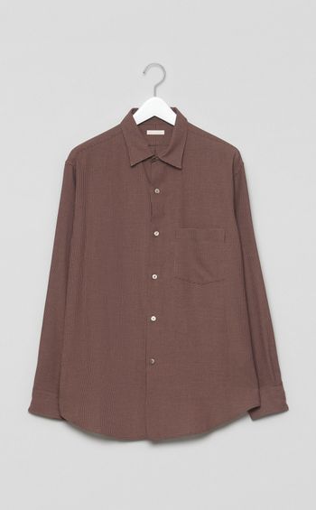 レーヨンリネンチェックシャツ