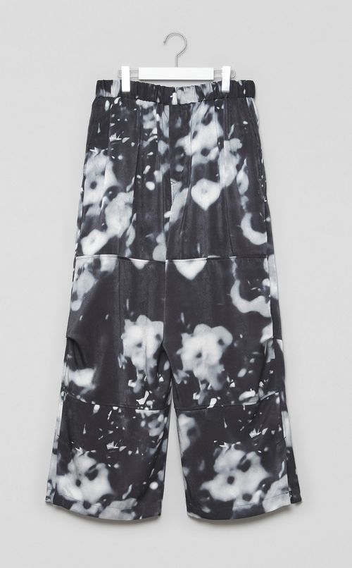 ボカシプリントワイドスリットパンツ