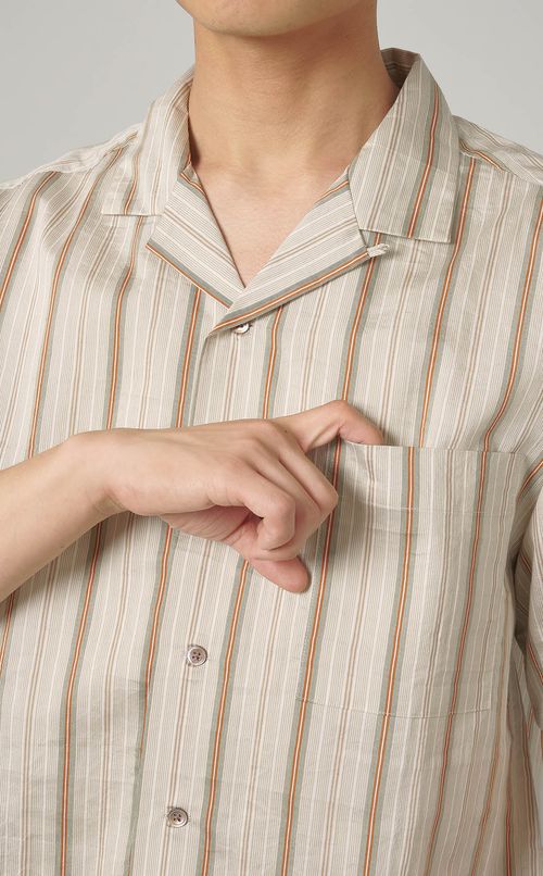 エアファインストライプオープンシャツ