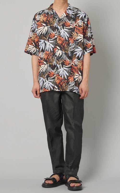 ツイルプリントアロハシャツ