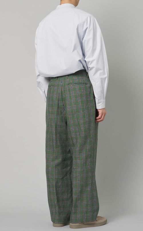 リネンチェック2タックパンツ