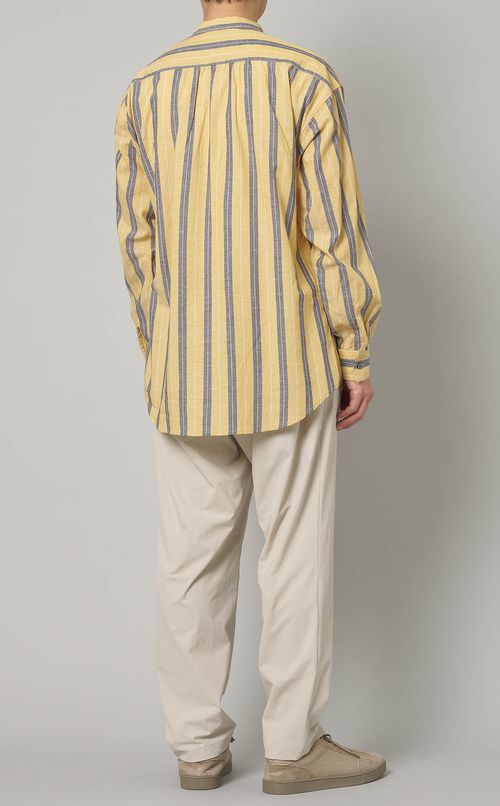 ストライプエンブロイダリーバンドシャツ