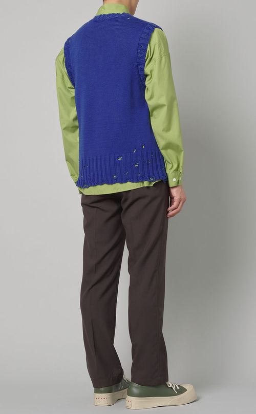 ダメージ加工Vニットベスト