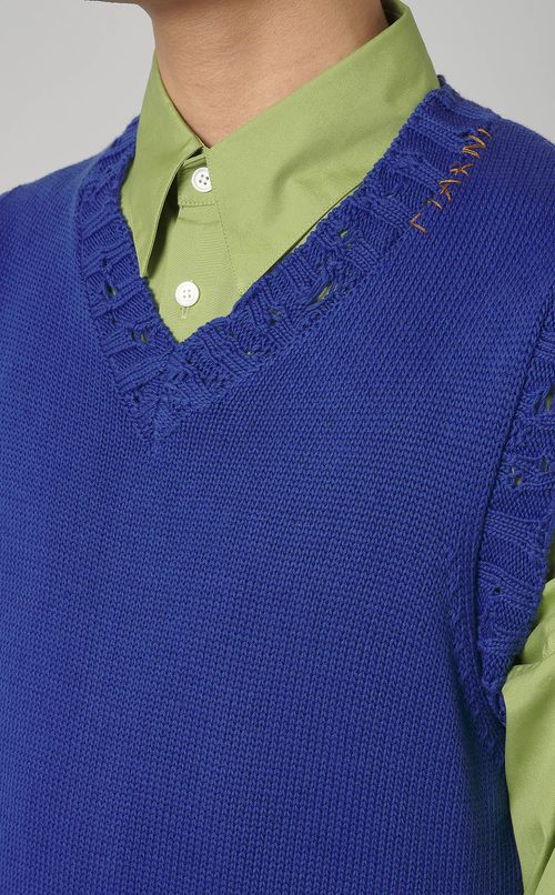 ダメージ加工Vニットベスト