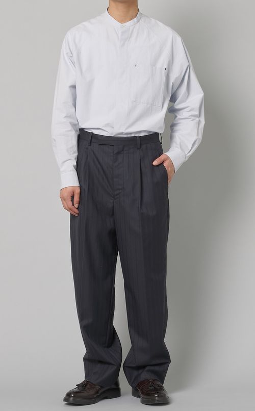 ストライプウールテーラードトラウザーズ