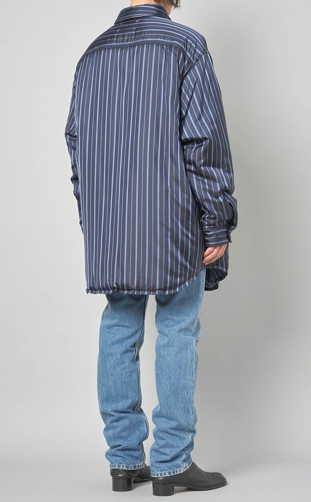 レジメンタルストライプパファーシャツ