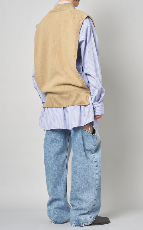 サイドスリットVネックニットベスト