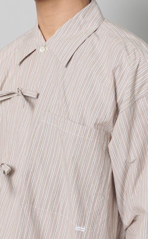 ストライプオーバーシャツ