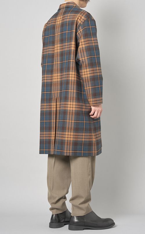 ウールチェックチェスターコート