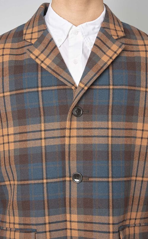 ウールチェックチェスターコート