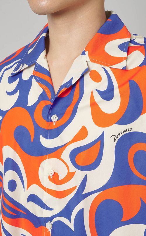 コットンプリントハワイシャツ