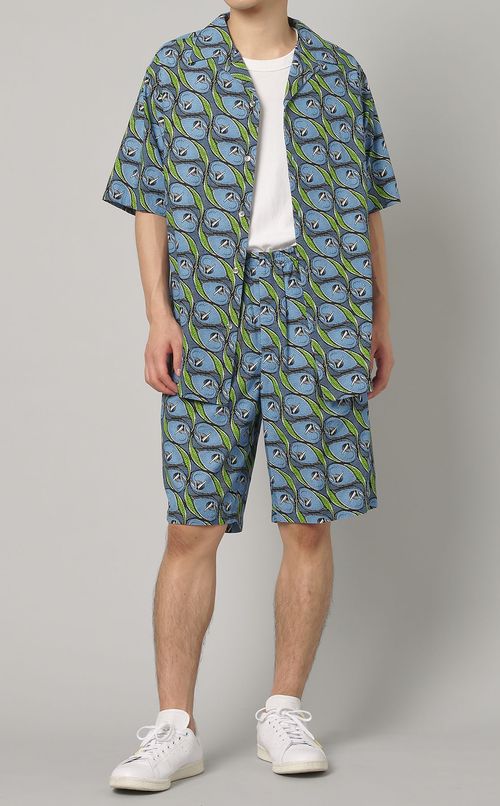 バティック柄ショートスリーブシャツ