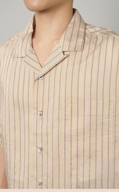 エアファインストライプオープンシャツ