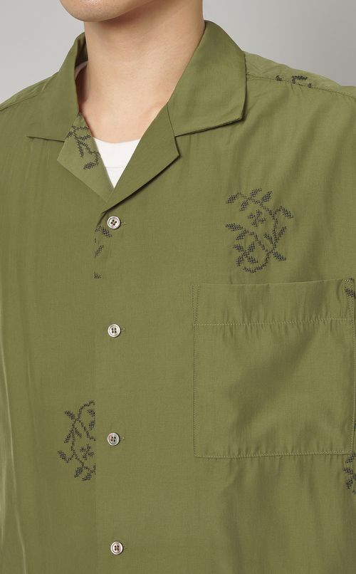 エンブロイダリーオープンカラーシャツ