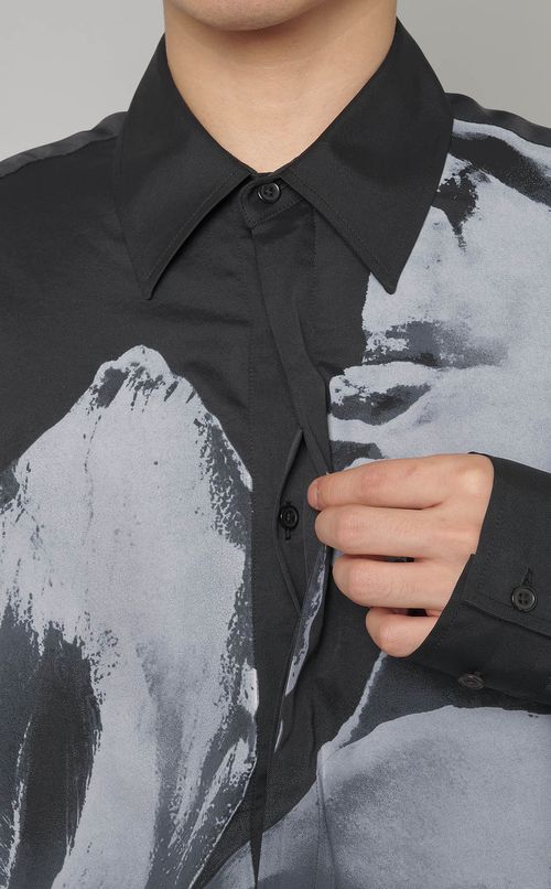 フラワープリントシャツ