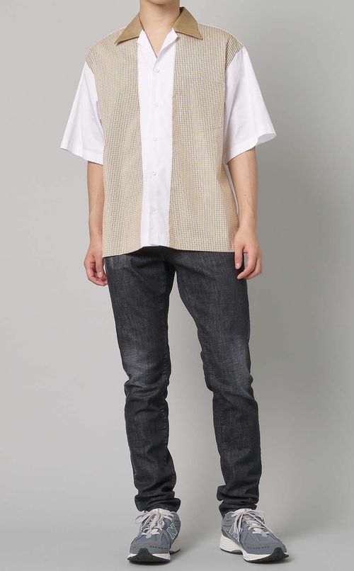 コットンバイカラーハワイシャツ