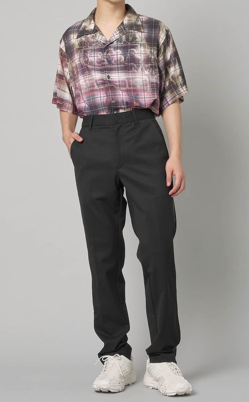 チェックプリントオープンシャツ