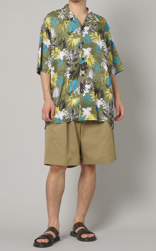 ツイルプリントアロハシャツ