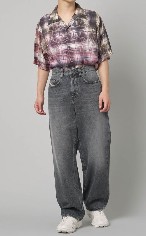 チェックプリントオープンシャツ