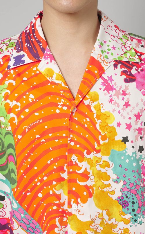 サイケデリックプリントハワイシャツ