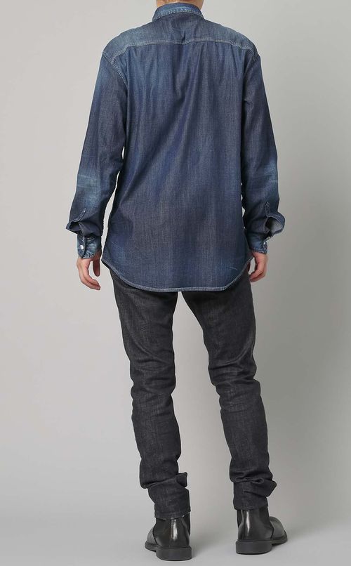 リラックスボタンダウンデニムシャツ