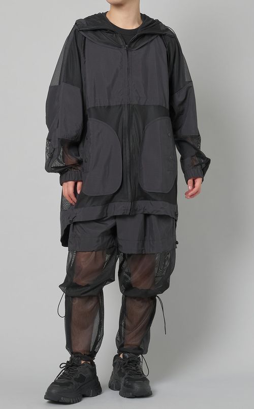 メッシュコンビフードブルゾン