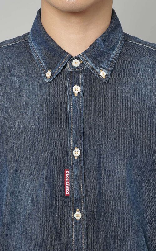 リラックスボタンダウンデニムシャツ