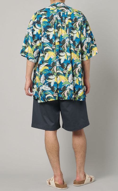 ツイルプリントアロハシャツ