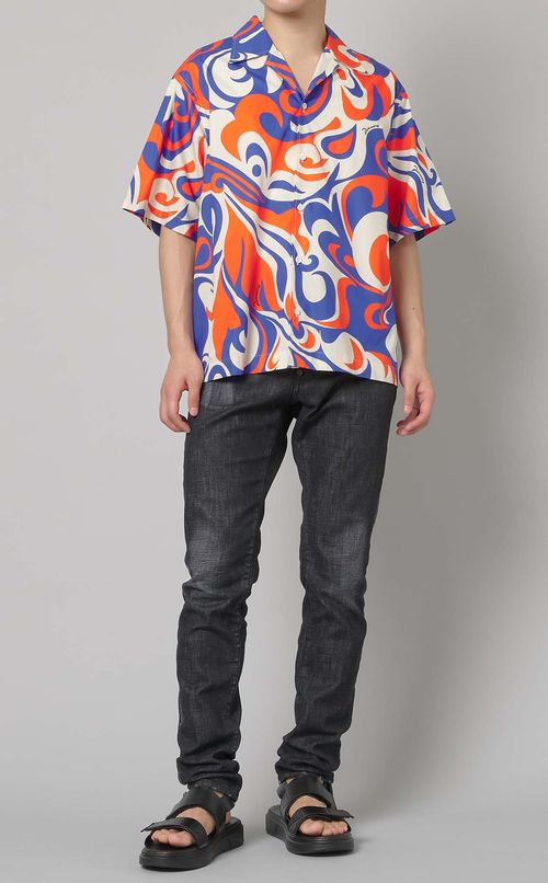 コットンプリントハワイシャツ