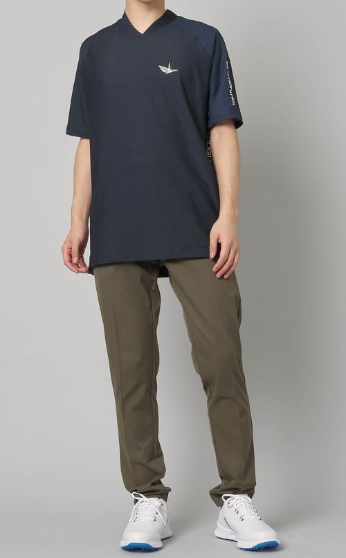 【手洗い可】メッシュモックTシャツ