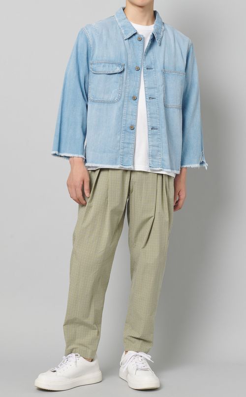 チェックワイドパンツ