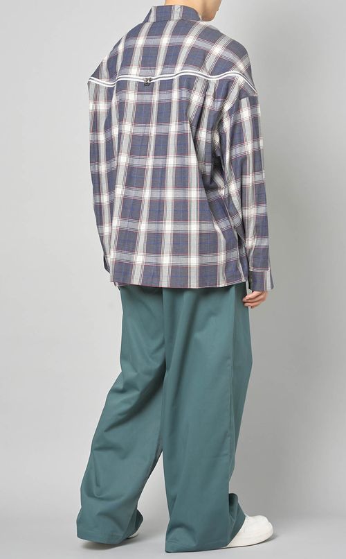 ジップドチェックシャツ