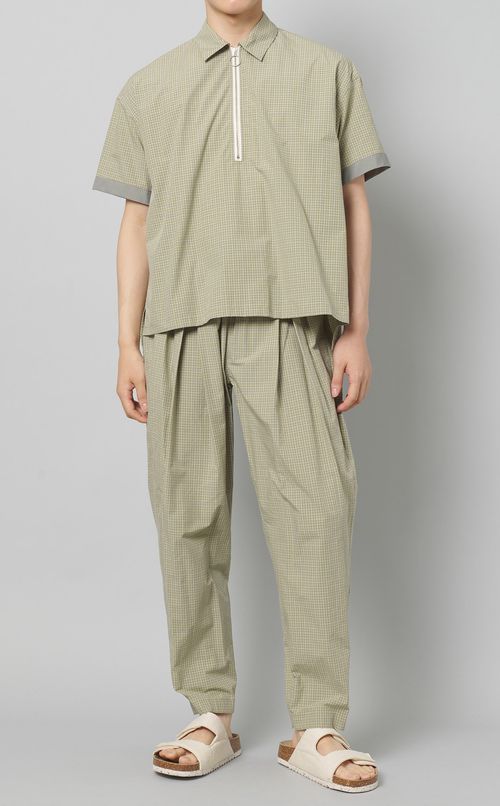 チェックワイドパンツ