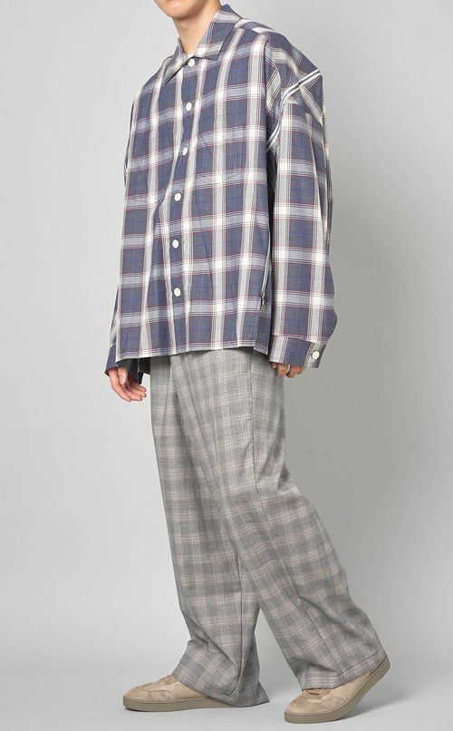 ジップドチェックシャツ