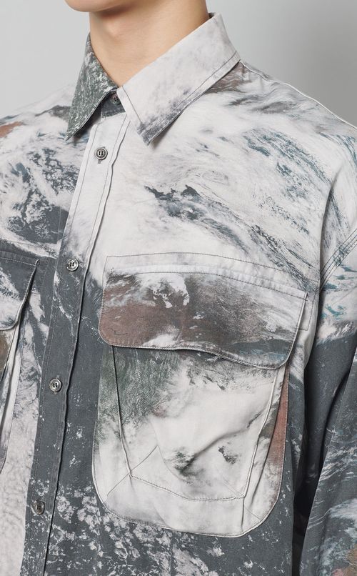 テンセルツイルプリントシャツ